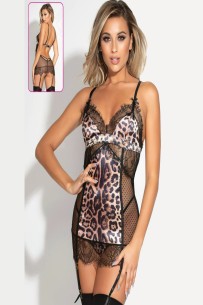 New Dreams 8354 | Leopar Desenli Fantazi Jartiyer Takımı