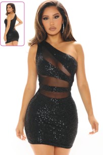 New Dreams 8615 Fantazi Mini Elbise | Kristal Taşlı File ve Lüks Parıltı