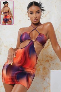 New Dreams 8483 Fantazi Gecelik | Soyut Desen ve Renkli Tül Estetiği