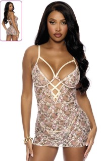 New Dreams 8619 Fantazi Gecelik | Kahve Tonları ve Leopar Desen Uyumu