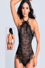 New Dreams 8259 Fantazi Body | Siyah Dantelli ve Geometrik Şeritli Tasarım